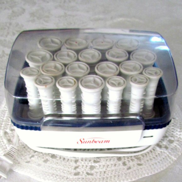 HOT ROLLERS, SUNBEAM 20-CURLER SET, NON-TANGLE DESIGN w LONG CORD + CLIPS, EUC - Picture 5 of 5